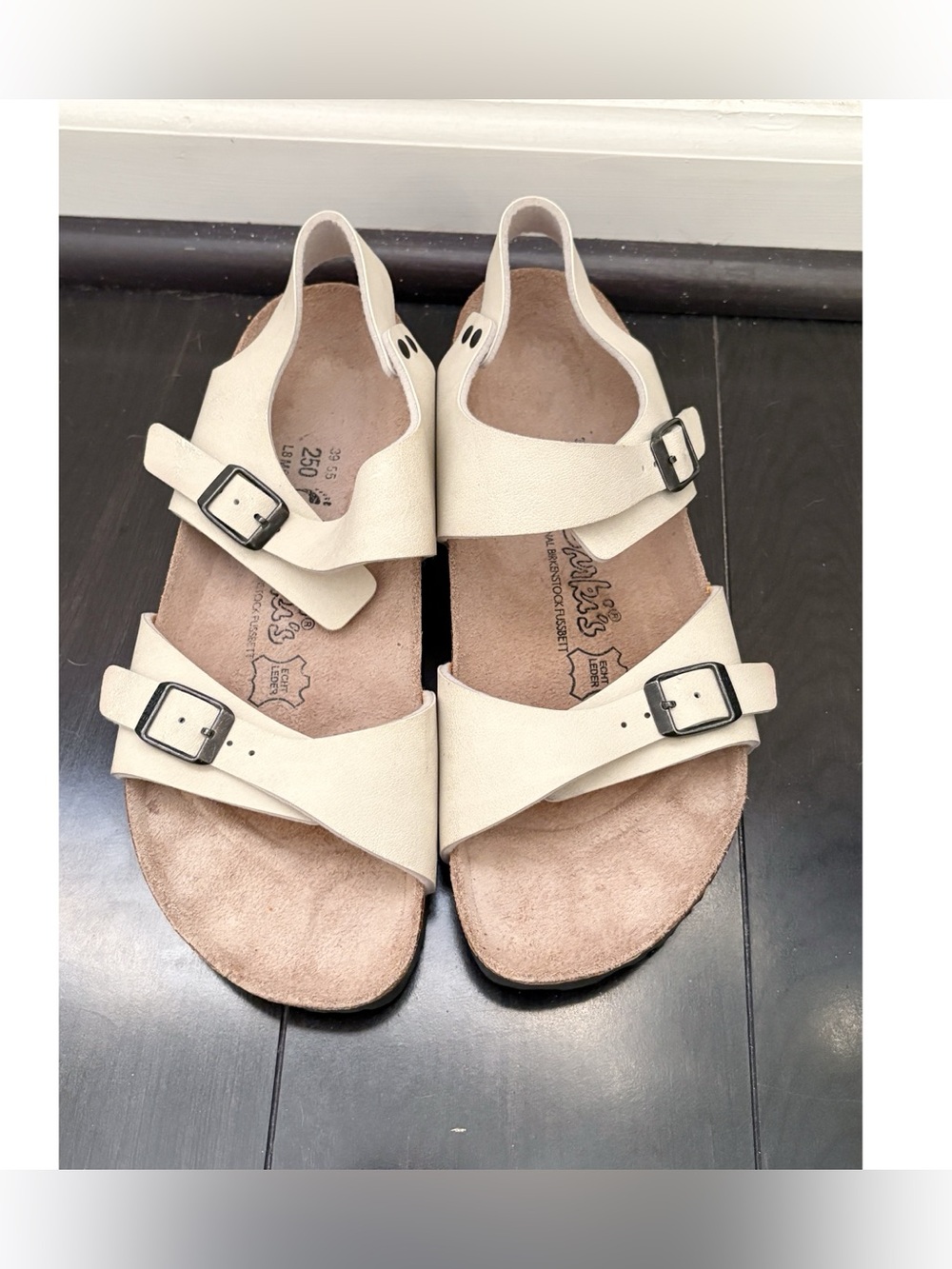 Birkis by Birkenstock Double Strap Beige Sandals Womens
